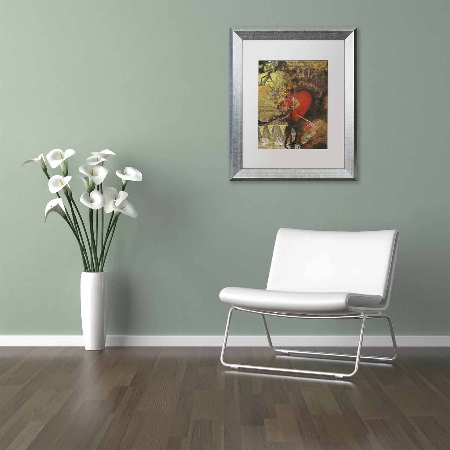 Trademark Fine Art 'Heart' Canvas Art by Nick Bantock, White Matte, Silver Frame