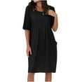 thumbnail image 2 of Ayolanni Going Out Dresses for Women Black Solid Short Sleeve Midi Dresses Dinner Dresses for Women 2025 5x, 2 of 6