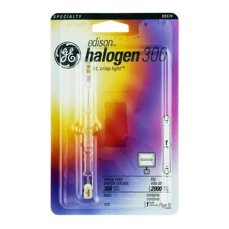 R7s Base General Light Bulb - GE Specialty Edison Halogen T 300 Watts Light Bulb, 1.0 CT