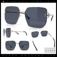 thumbnail image 2 of Womens Oversized Rectangle Butterfly Metal Rim Luxury Fashion Sunglasses Gold - Black, 2 of 8