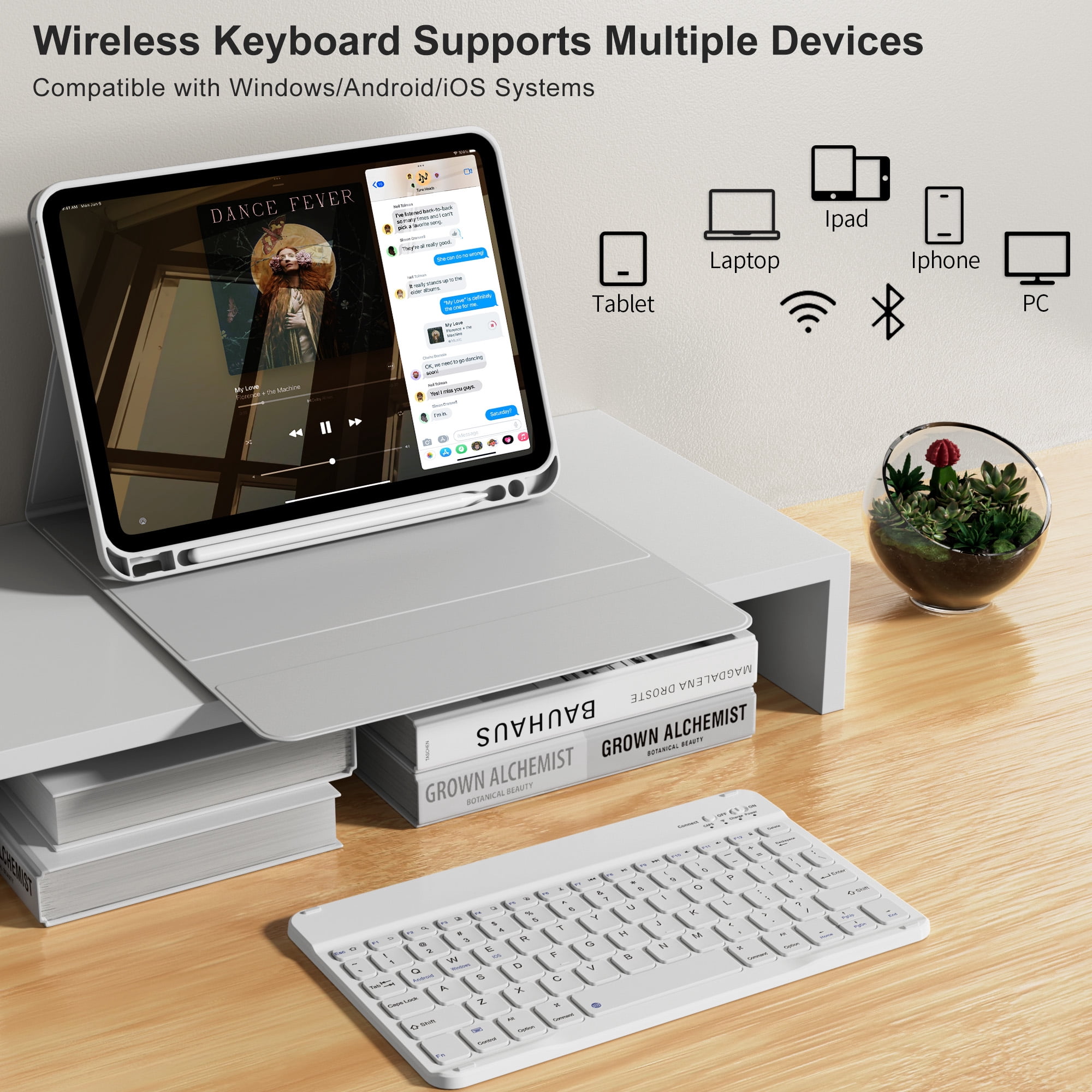 KVTVOU Keyboard Case for iPad A16 11 inch 2025 / 10th Generation 10.9 inch 2022, Detachable Wireless Keyboard Cover with Pencil Holder for iPad 11/10th Gen, Gray