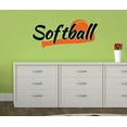 thumbnail image 3 of Bedroom Décor Softball with Bat Wall Decals Stickers Sports 23x10-Inch Black, Orange, 3 of 6