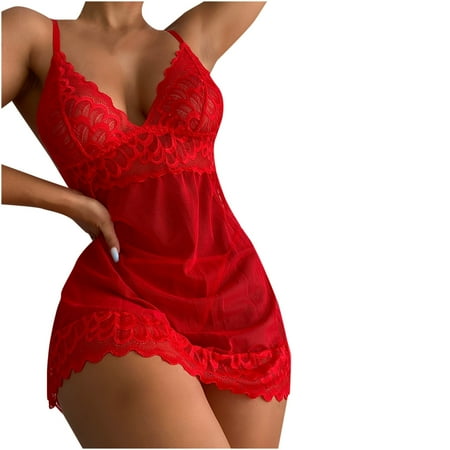 

Floleo Clearance Women Lingerie Corset Lace Free Wire Racy Muslin Sleepwear Underwear Dress+Briefs Deals