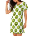 thumbnail image 2 of Naloa Happy Fruit Print Women Nightgowns,Womens Loungewear,Short Sleeve Sleepwear,Comfy Ladies Nightdress, 2 of 6
