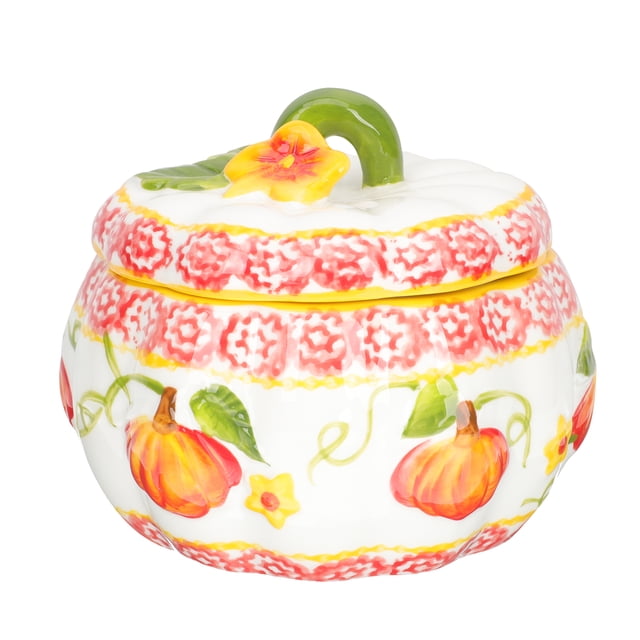 Pumpkin Shape Candy Jar Ceramic Storage Jar Halloween Gift Jar Ceramic Candy Holder