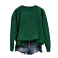 thumbnail image 2 of Baberdicy Women's T-Shirts Womens Sweatshirt Crewneck Loose Fit Solid Color Long Sleeve Tops Ladies Fall Shirts Womens Tops Green, 2 of 4