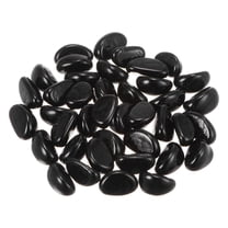 39pcs Fire Glass Beads for Fire Pit 3/4" Luster Crystal Marbles Glass Drops for Fish Tank Black