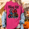 thumbnail image 4 of iTNHFP Chemises pour Femmes Décontractées Mode Imprimée T-Shirt Épaule Droite Manches Courtes Col Rond Haut, 4 of 6