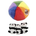 thumbnail image 1 of BRILLAR Juego de animales del bosque de peluche Treehhouse Panda con sonido de chirrido para actividades de escondite y búsqueda de perros, 1 of 5