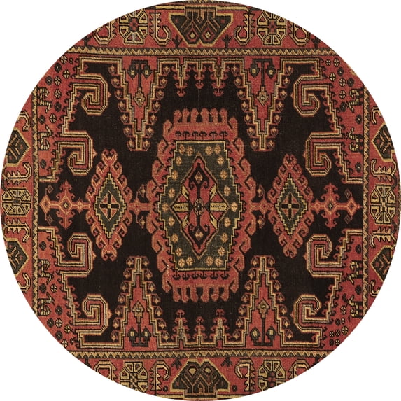 Ahgly Company Indoor Round Persian Brown Traditional Area Rugs, 6' Round