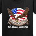 thumbnail image 4 of Inktastic Memorial Day Never Forget Our Heroes Bald Eagle Youth T-Shirt, 4 of 5