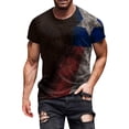 thumbnail image 1 of YDLCAFD T-Shirt d'Été Mode Décontractée Col Rond Impression Numérique 3D Fête de l'Indépendance Manches Courtes, 1 of 5