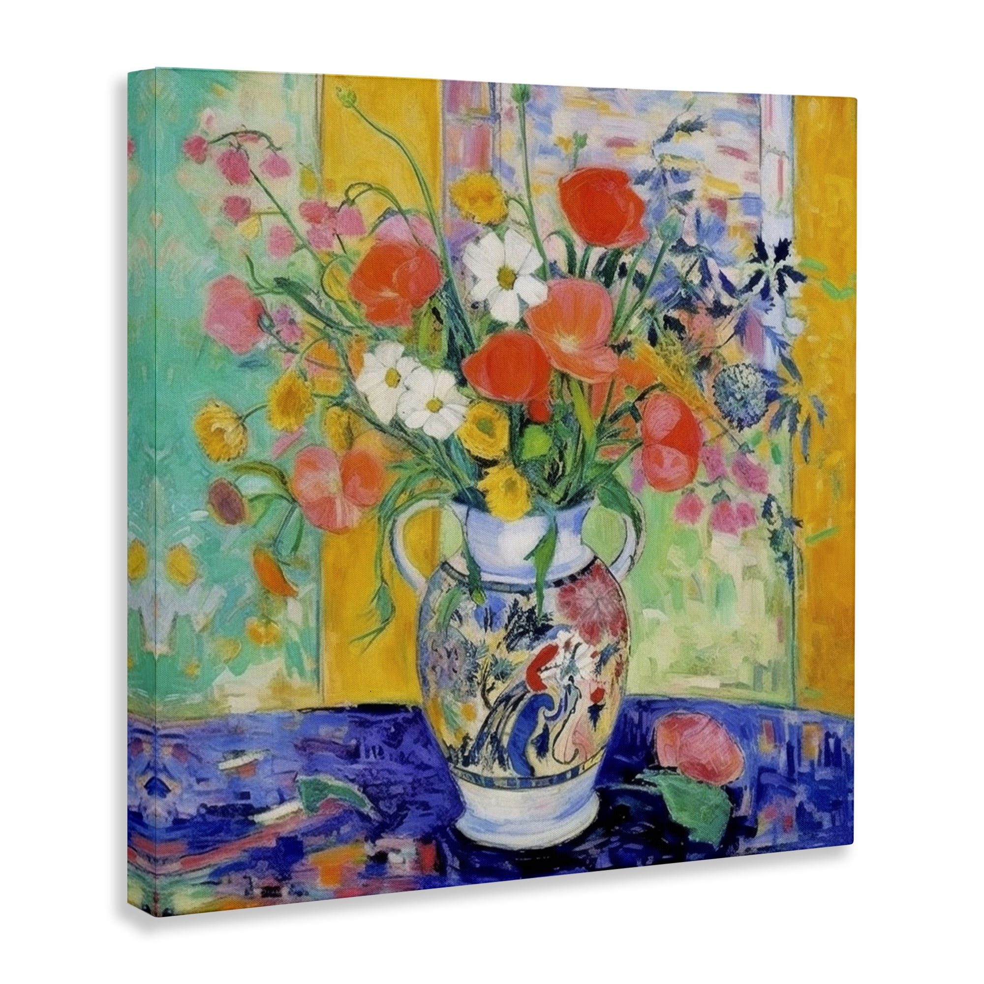 Stupell Industries Bold Bouquet Impression Plants & Flowers Painting Wrapped Canvas Art Print Wall Art, 36 x 36