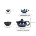 thumbnail image 2 of Ceramic Tea Set with Teapot and 4 Cups Heat Resistant 150ml 170ml Blue Brown, 2 of 7