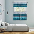 thumbnail image 5 of Farmhouse Aqua Blue Grey Kitchen Curtains Sets for Windows 36 Inch Length, Country Vintage Wooden Rod Pocket Window Treatments Tier Curtains and Valances Set for Bedroom/Bathroom, 5 of 8
