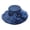Navy, variant on Women's Organza Floral Sun Hat, UPF 50+ Rolled Wide Brim Hat With Rhinestone Flower Detail for Vacation Outfits, Wedding Garden Party & Beach Travel Navy One Size