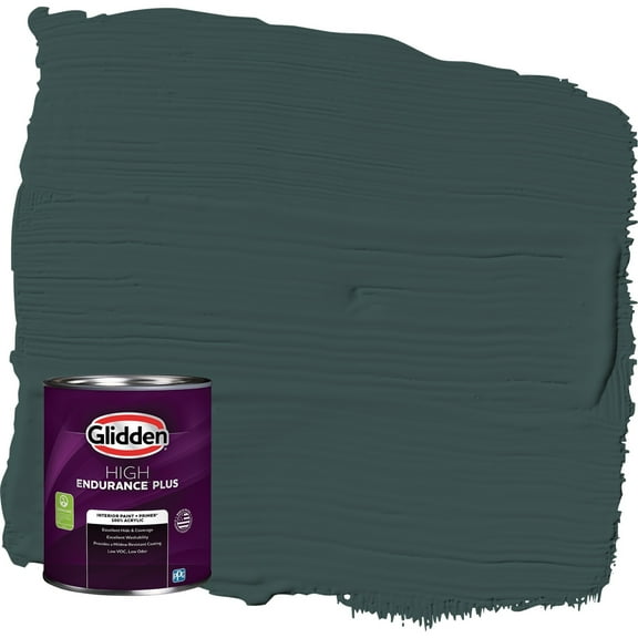Glidden HEP Night Watch / Green Flat Interior Paint with Primer, 1 Quart