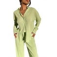 thumbnail image 3 of Coduop Women 2 Piece Pajamas Set Sleepsuit Long Sleeve Loungewear Set Sleepwear Nightwear Pajama, 3 of 6