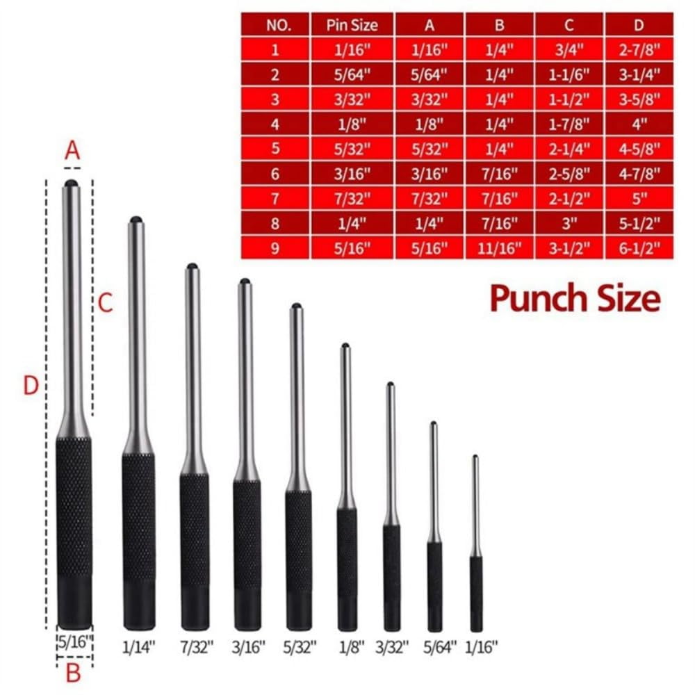 Professional Roll Pin Punch Tools Set With Hammer Woodworking Removing Repair Tools With Storage Pouch Pin