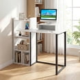 thumbnail image 2 of Costway Computer Desk with Charging Station 43.5" Study Desk with Ergonomic Monitor Stand White & Black, 2 of 10