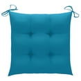 thumbnail image 3 of Conjunto de 4 sillas de jardín vidaXL de madera maciza de teca con cojines azul claro, 3 of 8