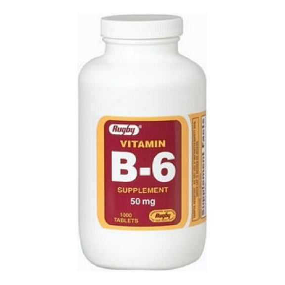RUGBY B-6 50MG TAB PYRIDOXINE HYDROCHLORIDE-50 MG white 1000 TABLETS UPC 005364408103