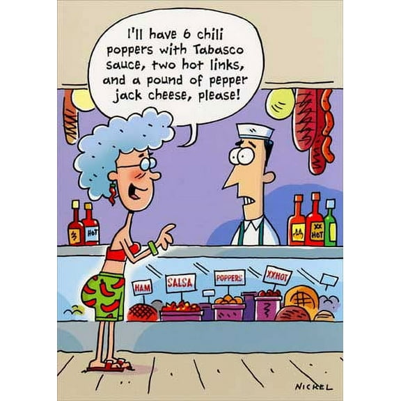 Oatmeal Studios Spicy Hot Order Funny / Humorous Birthday Card