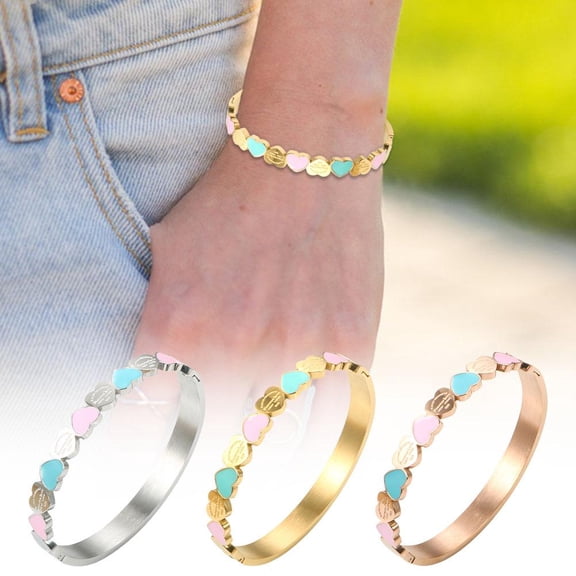 SSKFHGI Colorful Love Titanium Steel Bracele luxury High Class Full Bracelet