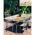 thumbnail image 3 of Sunflower Botanical Rectangle Tablecloth, Waterproof Elastic Fitted Table Covers for 4 Foot Tables, 24x50inch Decorative Tablecloths for Picnic, Camping, Indoor, Outdoor, Pastoral Spring Floral, 3 of 6