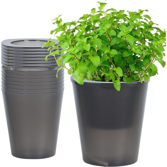 TRAHOO-Self Watering Planter 8 Pcs,4.3 Inch Flower Plant Pot with Inner Pot, Indoor Self Watering Planter Pot for Herbs, Flowers