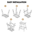 thumbnail image 4 of MUCHENGHY Set of 2 Outdoor Bar Stools 24" with Cushions, HDPE Patio Saddle Seats, Aqua, 4 of 6