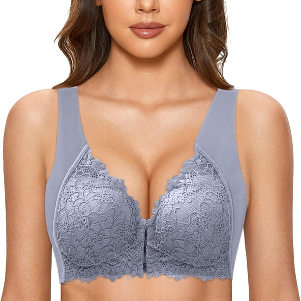 WILLBEST Brasier Mujer Push Up Sujetador Alto Para Mujer, Sin Aro De Acero, Con Hebilla Frontal, Ropa Interior Ultraligera Que No Deja Marcas.