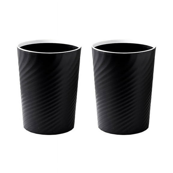 Plastic Small Trash Can Wastebasket, Garbage Container Basket for Bathrooms, Kitchens, Offices, Dorms, (Black)
