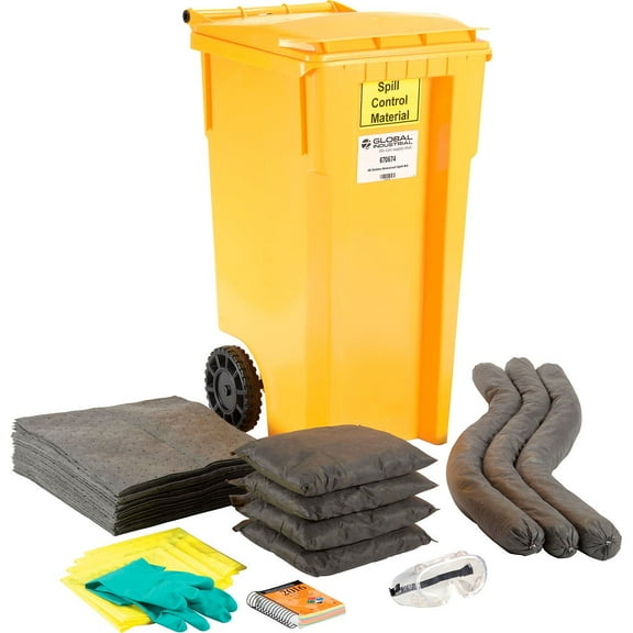 Global Industrial Universal Wheeled Spill Kit, 30 Gallon