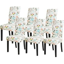 Chair Covers for Dining Room Set of 6 Pack Stretch Chair Slipcovers for Parson Chairs 6 Pieces Washable Removable,Flower 14 …