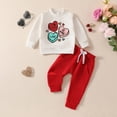 thumbnail image 2 of Fsqjgq Baby Girl Valentine’s Day Outfits Toddler Girls Fall Winter Spring Clothes Car Print Long Sleeve Sweatshirts and Long Pants Clothing Sets 18M, 2 of 7