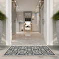 thumbnail image 3 of Safavieh Courtyard Bayon Geometric Indoor/Outdoor Area Rug, Beige/Navy, 5'3" x 7'7", 3 of 12