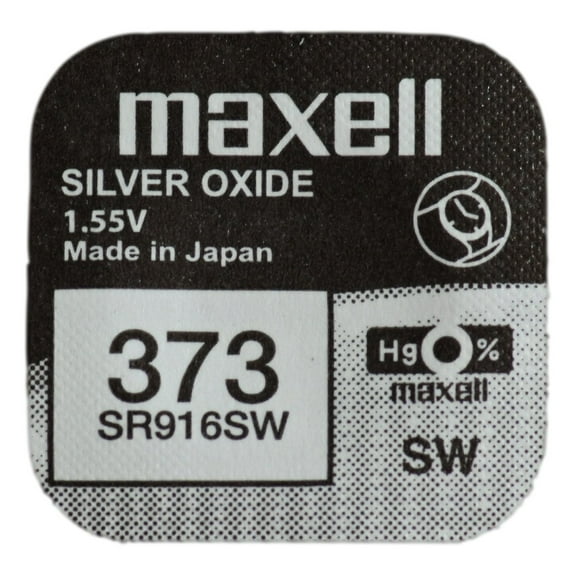 One (1) X Maxell 373 SR916W SB-AJ Silver Oxide Watch Battery 1.55v Blister Packed