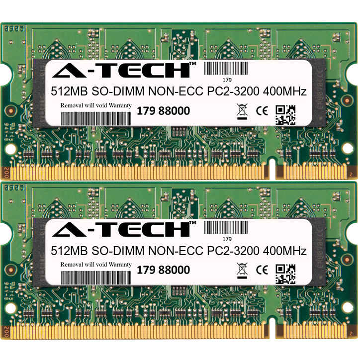 1GB Kit 2x 512MB Modules PC2-3200 400MHz NON-ECC DDR2 SO-DIMM Laptop  200-pin Memory Ram - Walmart.com