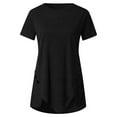 thumbnail image 5 of asdoklhq Womens Plus Size Clearance,Women Plus Size Button Solid Round Neck Short Sleeve Irregular T-shirt Blouse Tops, 5 of 5