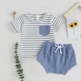 thumbnail image 2 of NOLDARES Baby Boy Print Summer Outfit Short Sleeve T-Shirt Cotton Shorts Clothes Set Blazer,0-3 M, 2 of 4