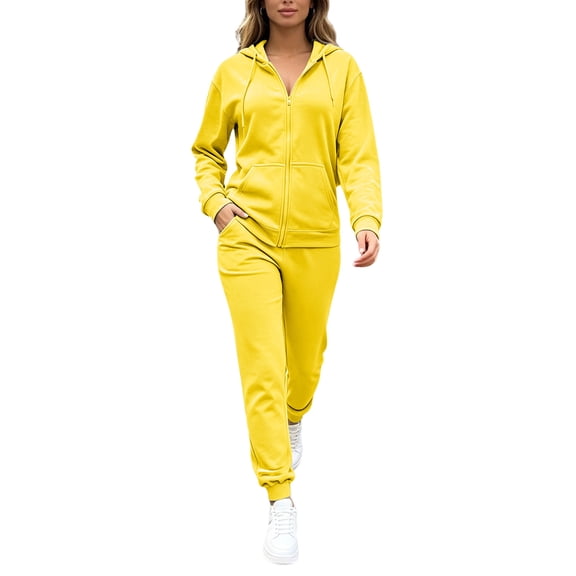 LEKWK Womens Sweatsuits 2 Piece Set Tracksuit Casual Zip Up Hoodie Jacket and Jogger Sweatpants Matching Sets for Gym Running Workout