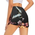 thumbnail image 2 of Uemuo Butterfly with Fowers Pattern Women's Athletic Shorts High Waisted Running Shorts with Liner Pockets Gym Elastic Workout Shorts-X-Large, 2 of 9