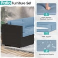thumbnail image 4 of SOLAURA 7-Piece Outdoor Patio Furniture Set Wicker Rattan Sectional Sofa Patio Conversation Sets, Haze Blue, 4 of 8
