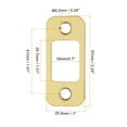 thumbnail image 2 of Uxcell 1 Set 57mm x 25.5mm Stainless Steel Deadbolt Strike Plate, Fillet Angle, Gold, 2 of 7