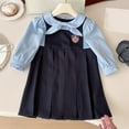 thumbnail image 2 of Fozruso Girls Dresses Girls' School Style Dress With Two Pleated Skirts For Spring And Autumn Two Piece With Long Sleeves And Elegant Style Suitable For Children 2 8. Sizes 6-7 Years, 2 of 6