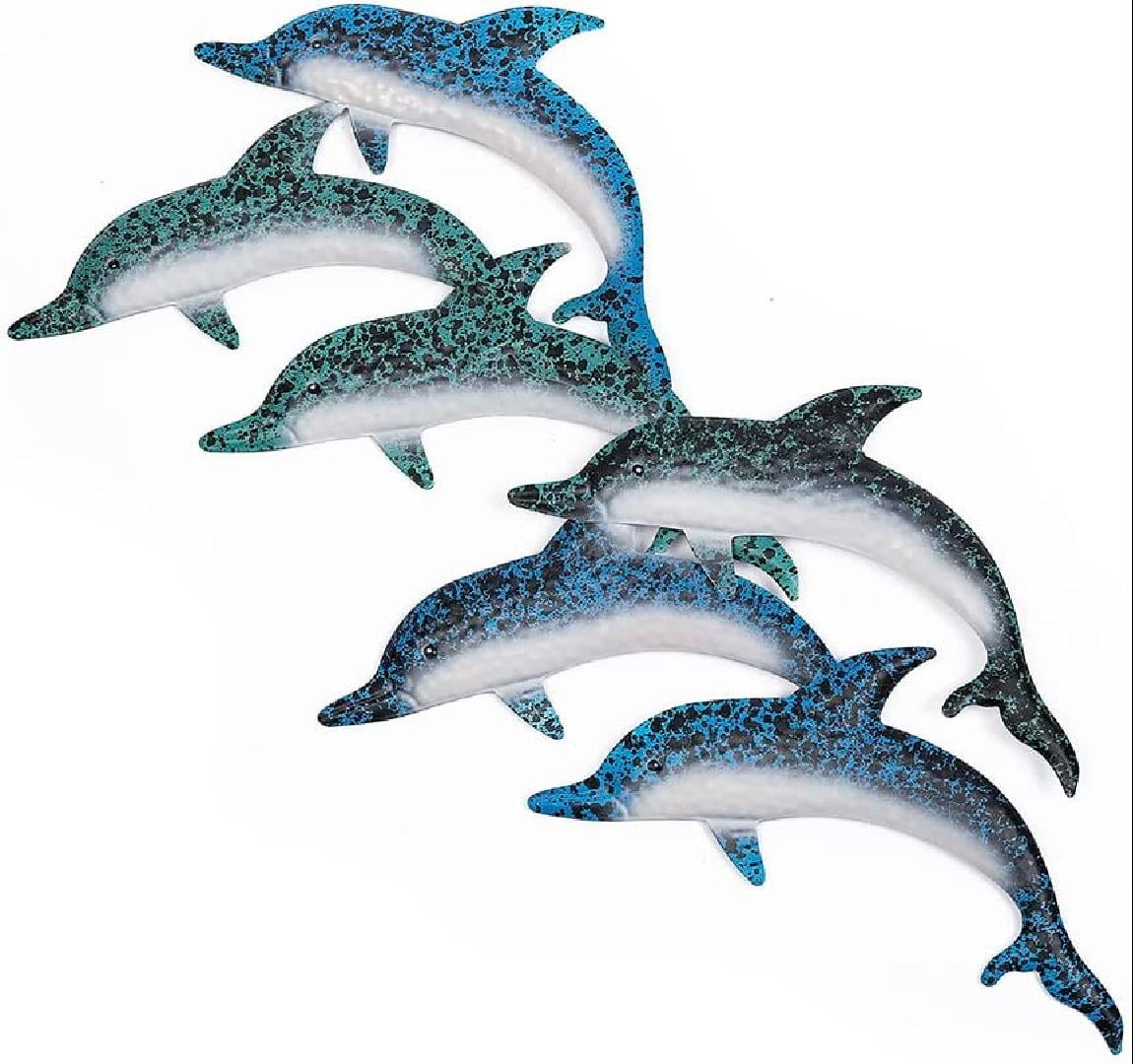Metal Dolphin Wall Decor Outdoor Garden,Hanging Decorations ence Wall Art
