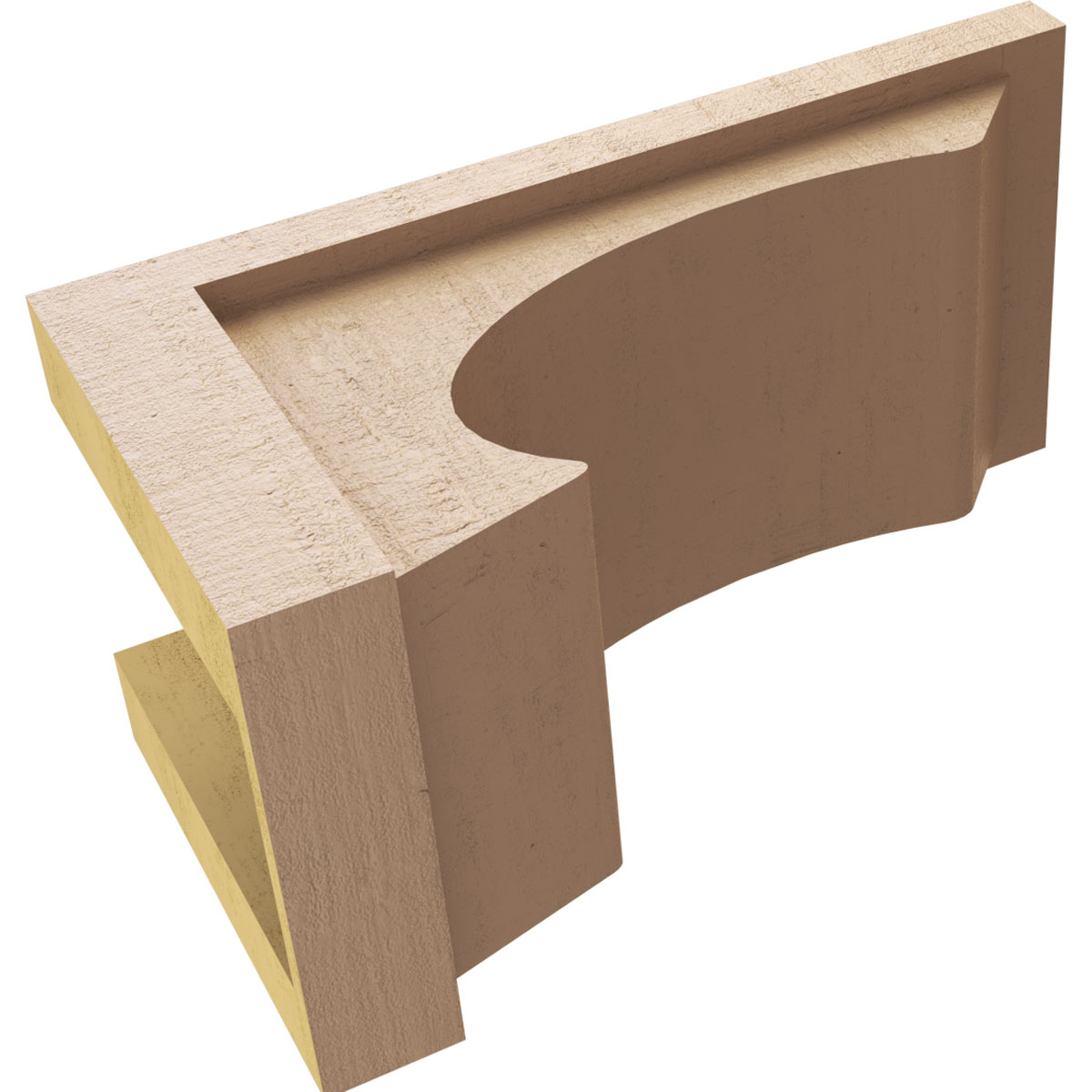 7"W x 14"D x 7"H Wide Emerson Rough Cedar Woodgrain TimberThane Corbel, Primed Tan