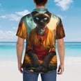 thumbnail image 3 of Lsque Moonlit Hairless Cat Monk pattern Hawaiian Shirt for Men, Unisex Summer Beach Casual Short Sleeve Button Down Shirts-XX-Large, 3 of 9