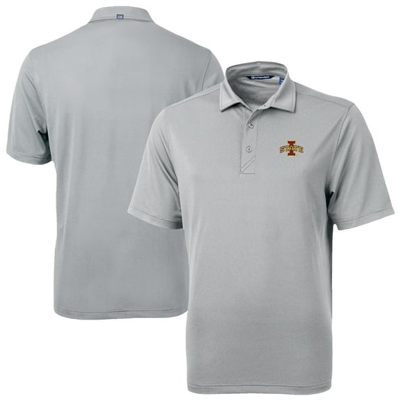 Men's Cutter & Buck Gray Iowa State Cyclones Virtue Eco Pique Recycled Polo